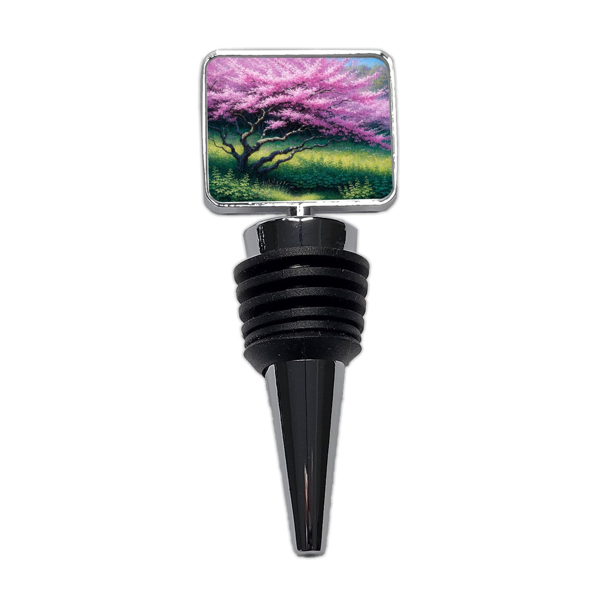 Pink Redbud Spring Tree Wine Bottle Stopper