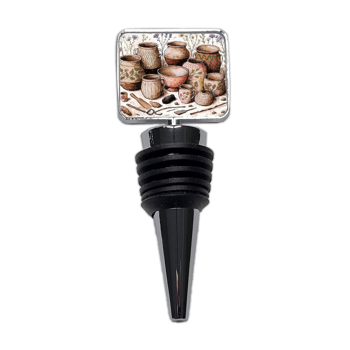 Pottery Ceramics Floral Wine Bottle Stopper