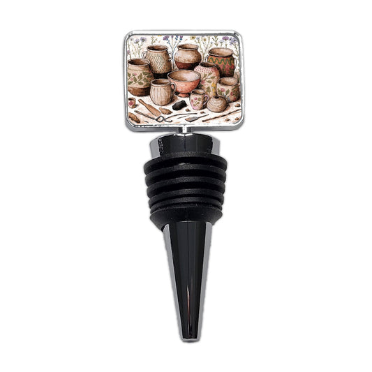 Pottery Ceramics Floral Wine Bottle Stopper