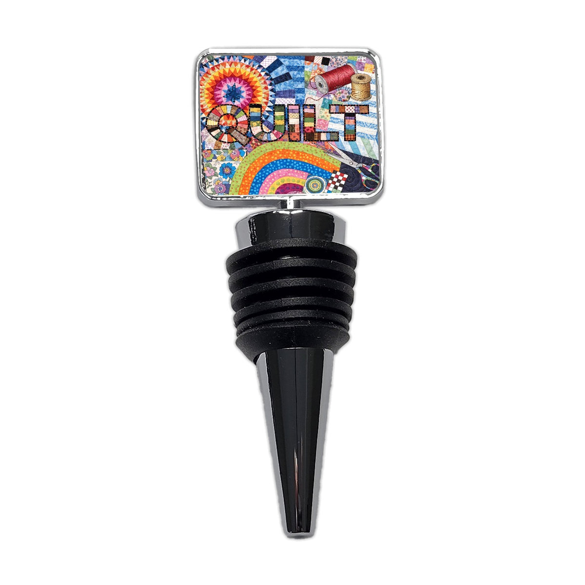 Quilt Quilting Quilter Sewing Colorful Wine Bottle Stopper