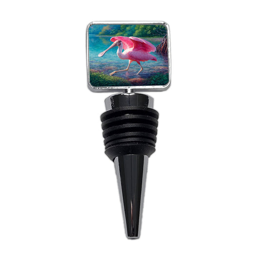 Roseate Spoonbill Wetlands Wine Bottle Stopper