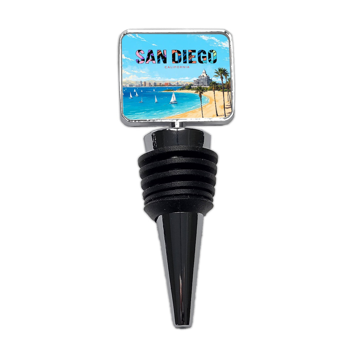 San Diego California Travel Ocean Wine Bottle Stopper