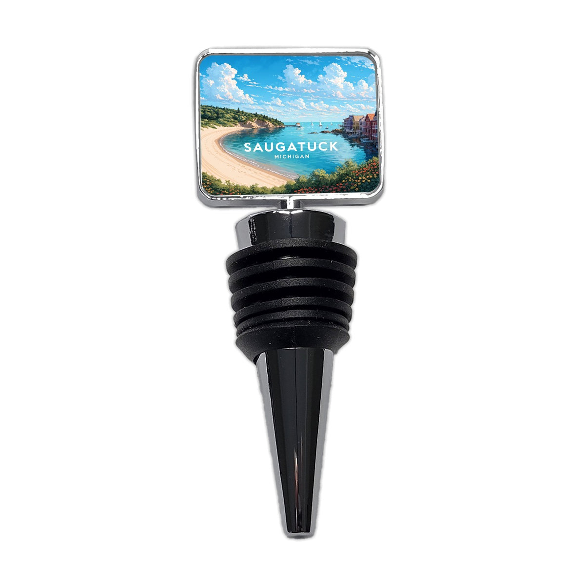 Saugatuck Michigan Travel Wine Bottle Stopper