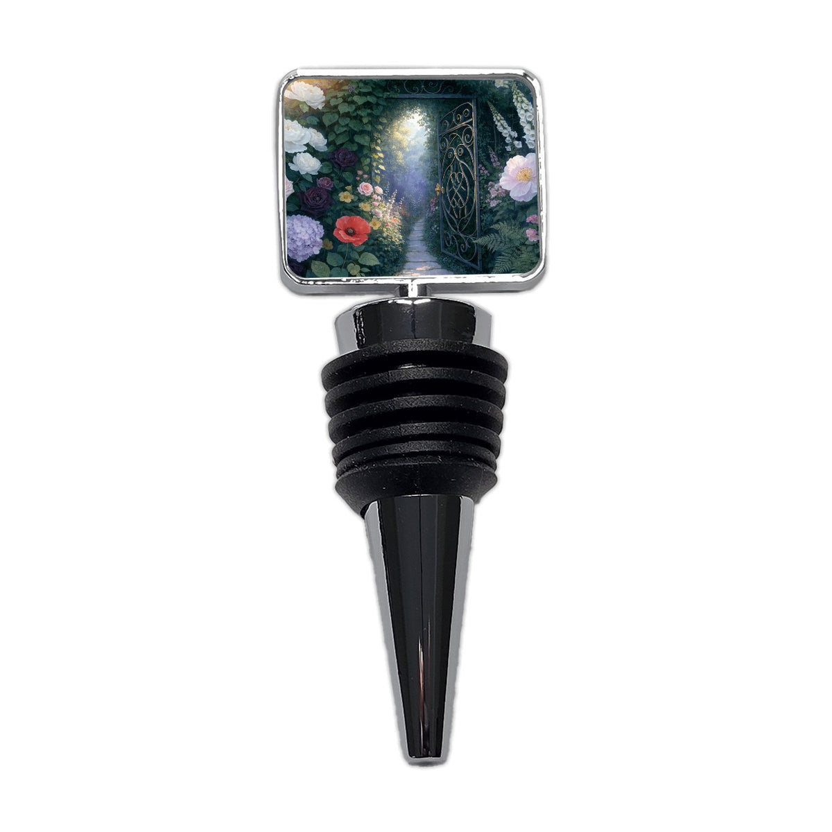 Secret Flower Garden Gate Wine Bottle Stopper