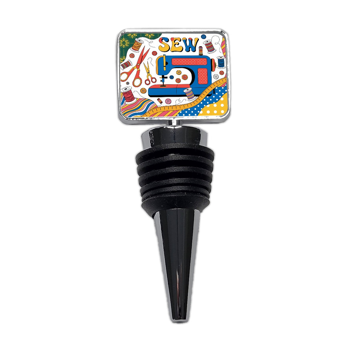 Sew Colorful Sewing Machine Wine Bottle Stopper