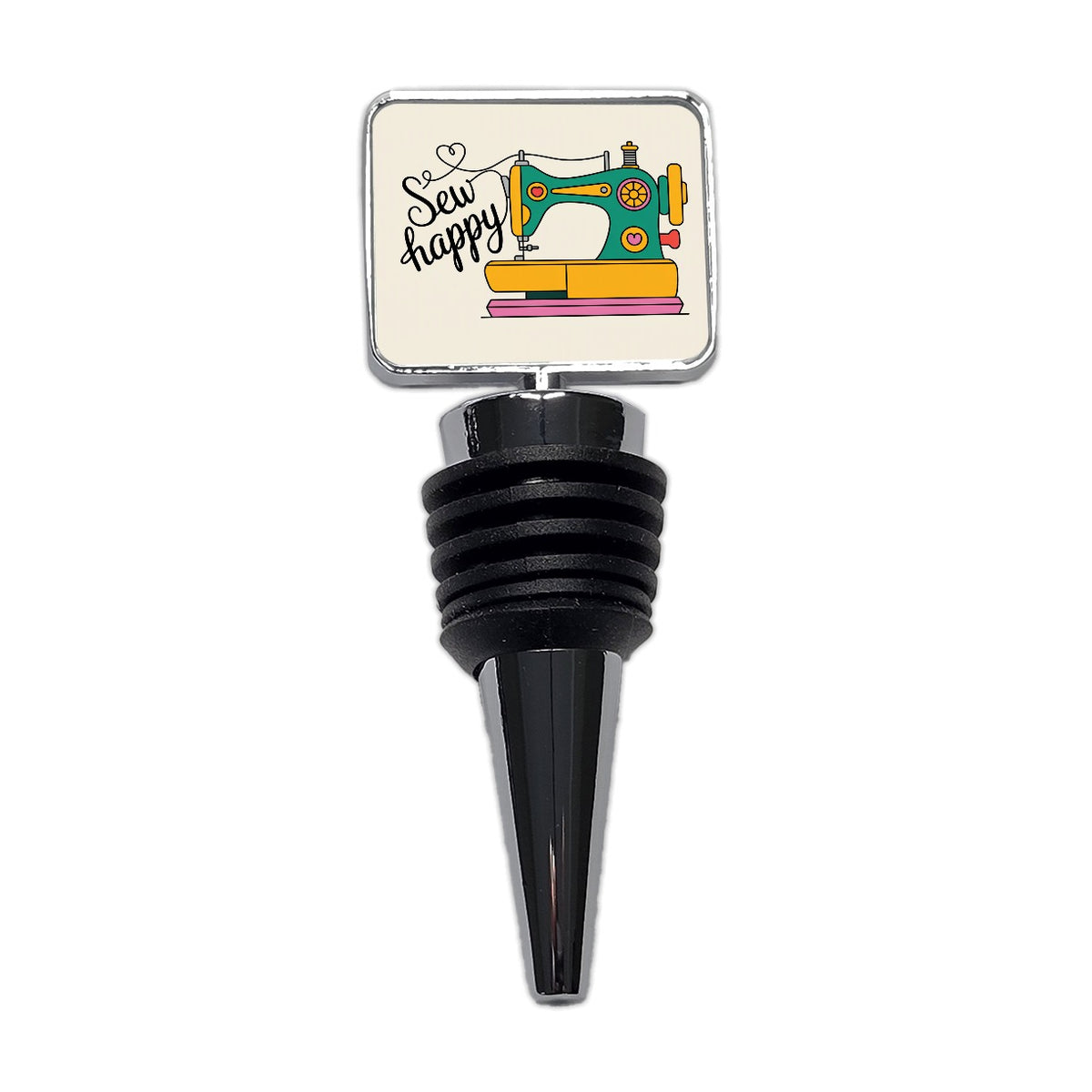 Sew Happy Sewing Machine Cute Wine Bottle Stopper