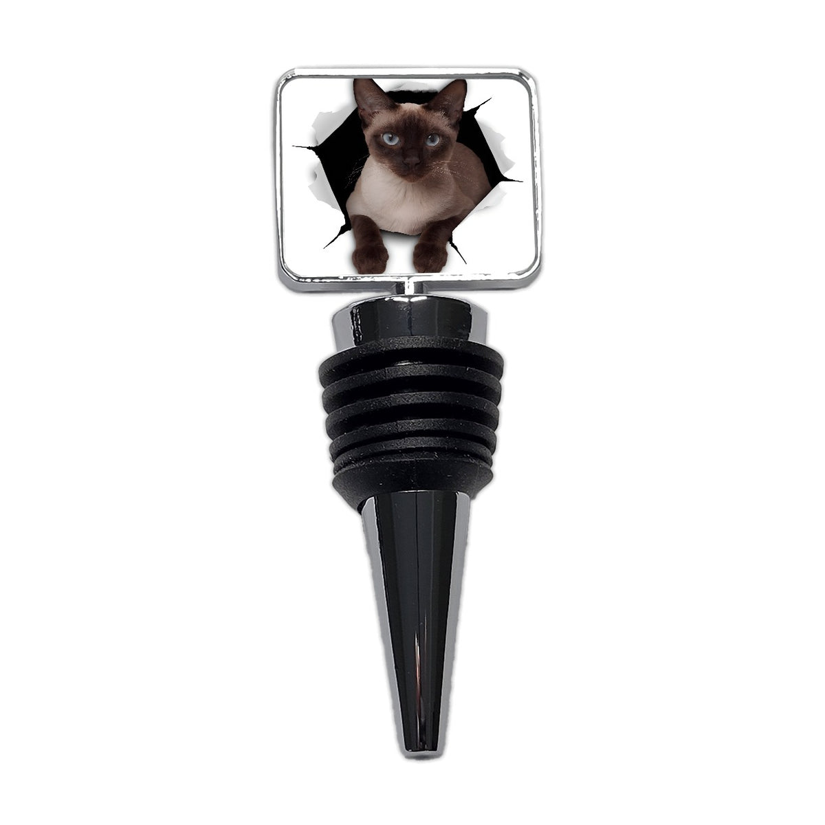 Siamese Cat Breakout Wine Bottle Stopper