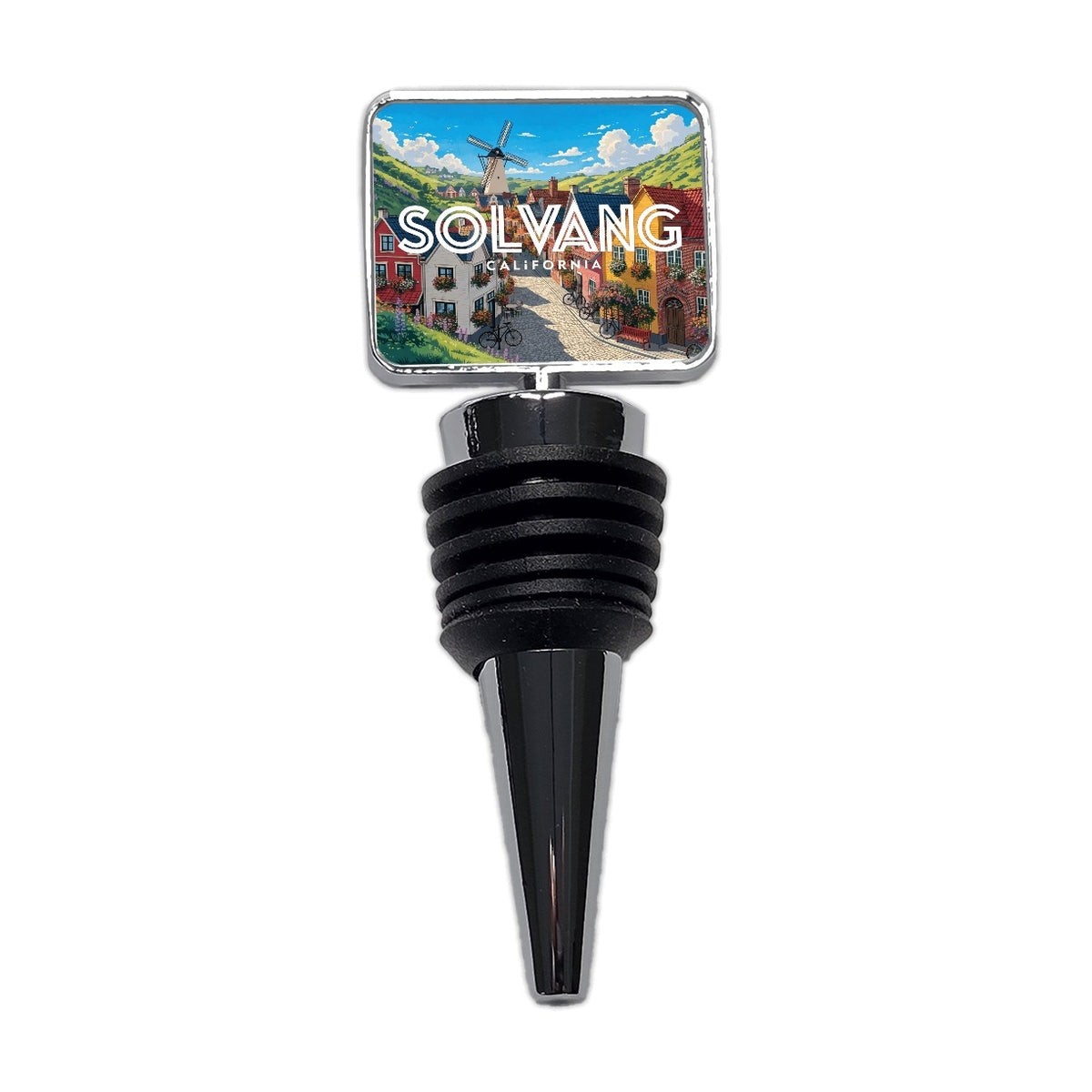 Solvang California Travel Wine Bottle Stopper