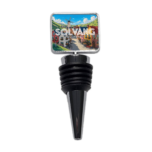 Solvang California Travel Wine Bottle Stopper