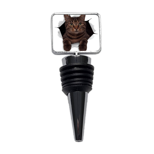 Tabby Cat Breakout Wine Bottle Stopper