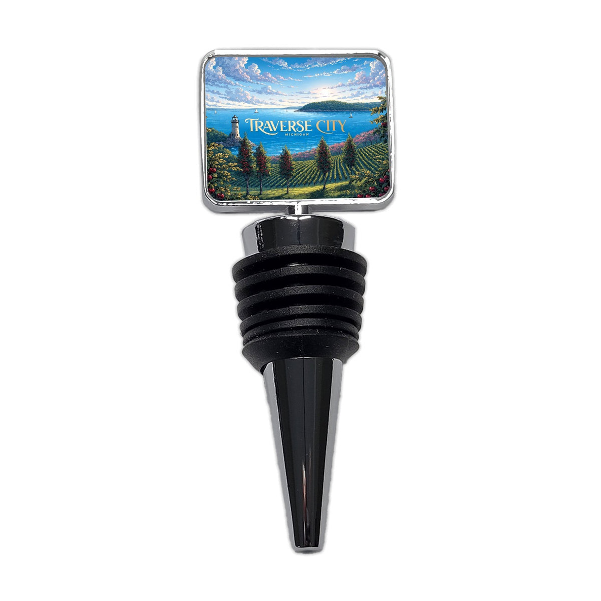 Traverse City Michigan Travel Wine Bottle Stopper