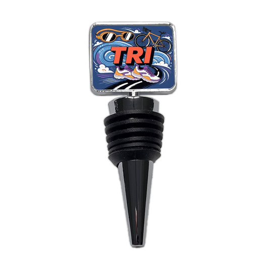 Triathlon Swim Bike Run Wine Bottle Stopper