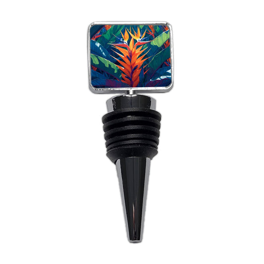 Tropical Bird Paradise Flowers Wine Bottle Stopper