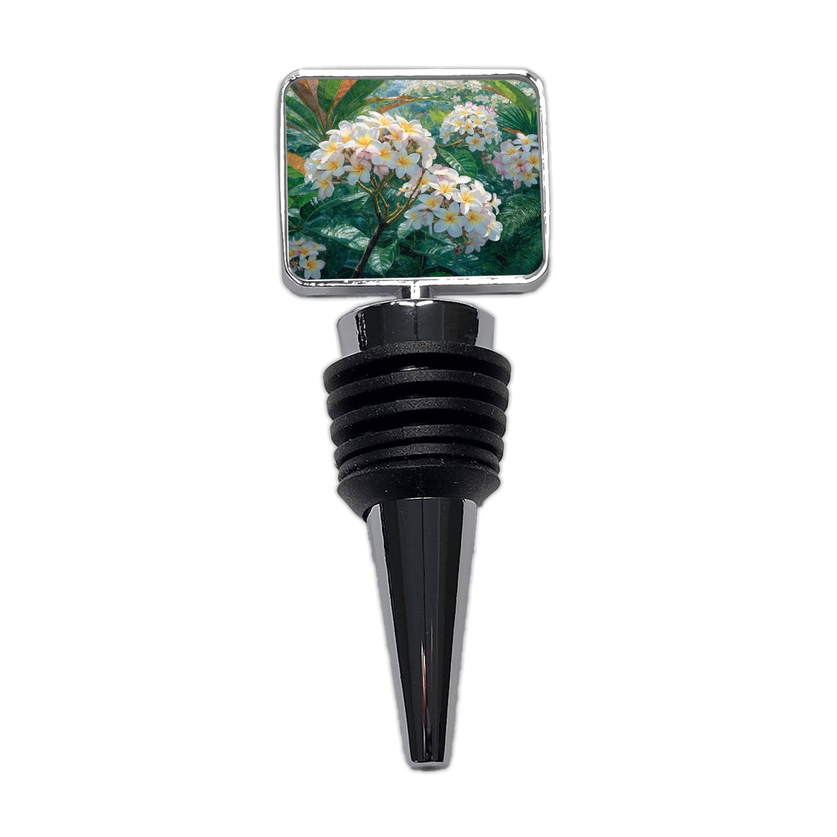 Tropical Frangipani Flowers Wine Bottle Stopper