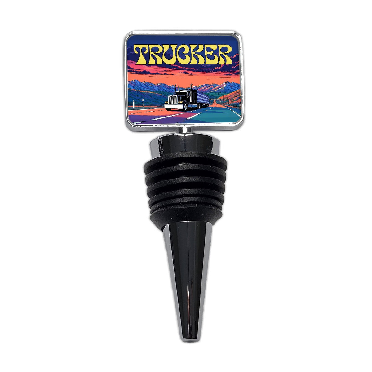 Trucker Semi Truck Driver Wine Bottle Stopper