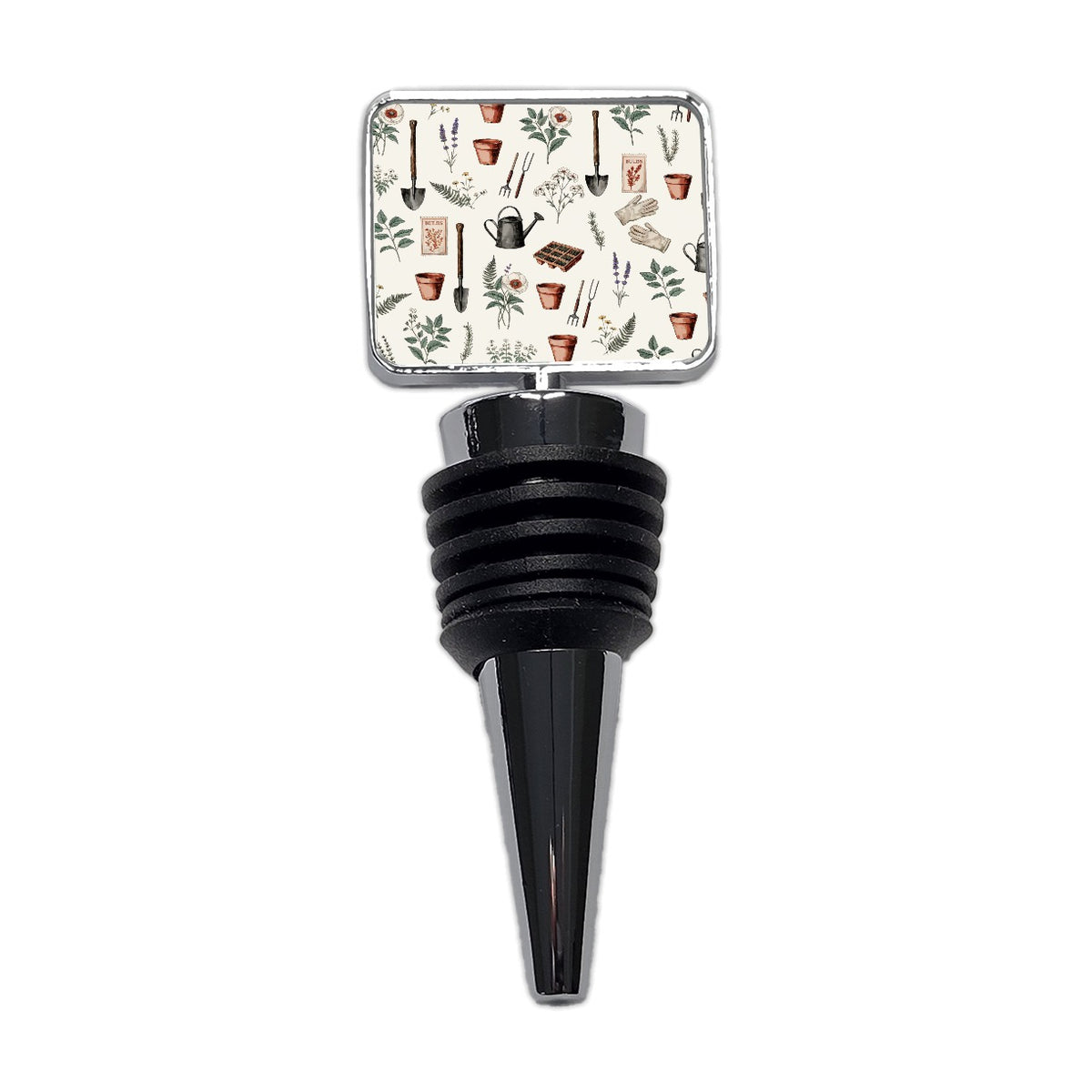 Vintage Garden Tools Seed Packets Wine Bottle Stopper