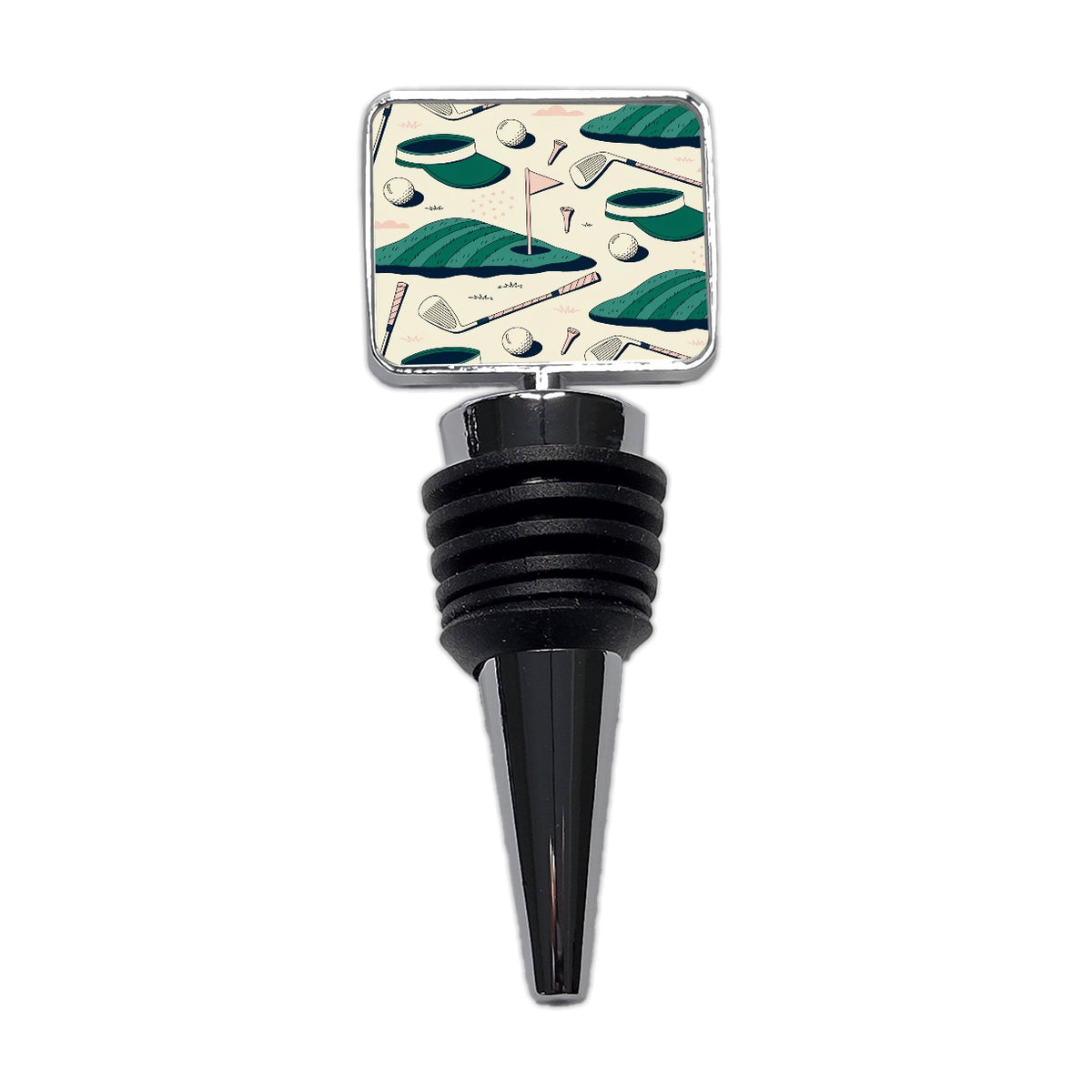 Vintage Golf Clubs Balls Wine Bottle Stopper