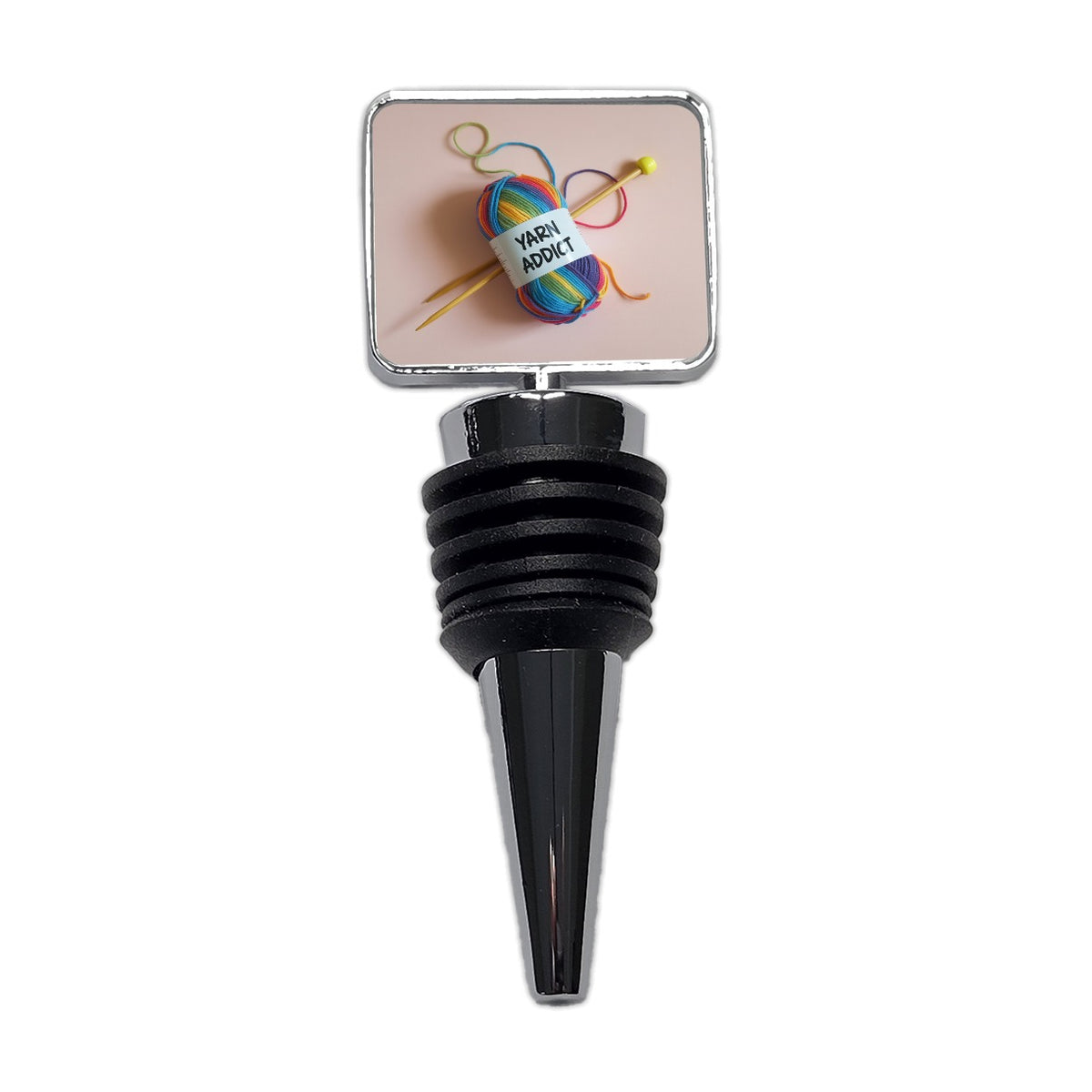 Yarn Addict Knitting Knitter Crochet Wine Bottle Stopper