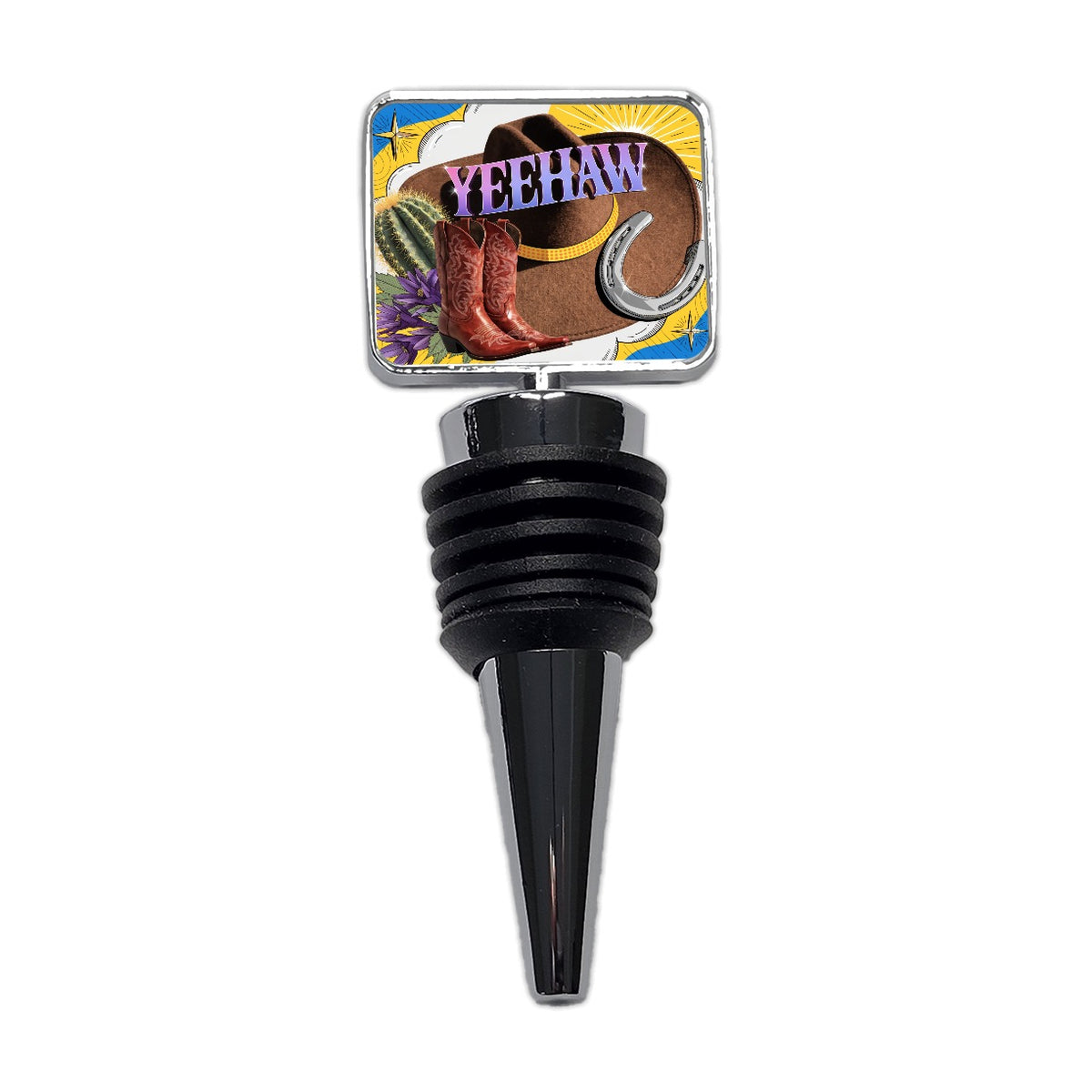 Yeehaw Cowboy Hat Boots Funny Wine Bottle Stopper